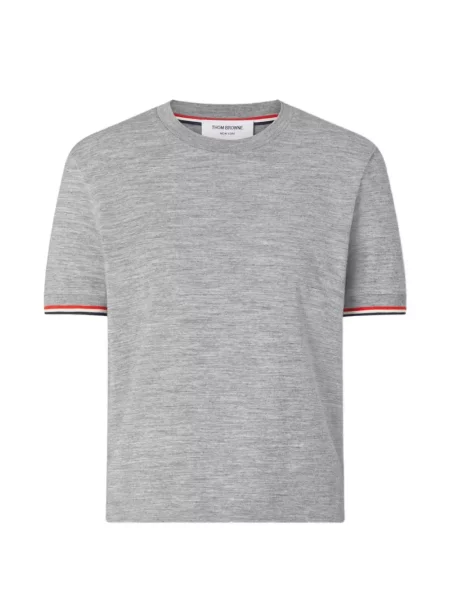 Tricou Thom Browne din jerseu gri
