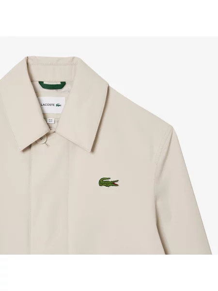 Lacoste Lekki Wodoodporny Płaszcz Przeciwdeszczowy Z Bawełny Twill szary