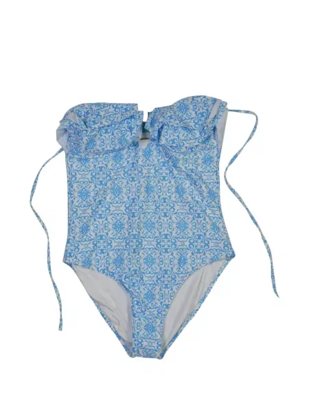 Top Melissa Odabash cu model floral cu imagine albastru