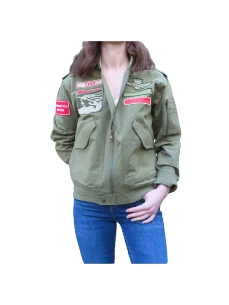 Haftowany kurtka bomber Aeronautica Militare zielony