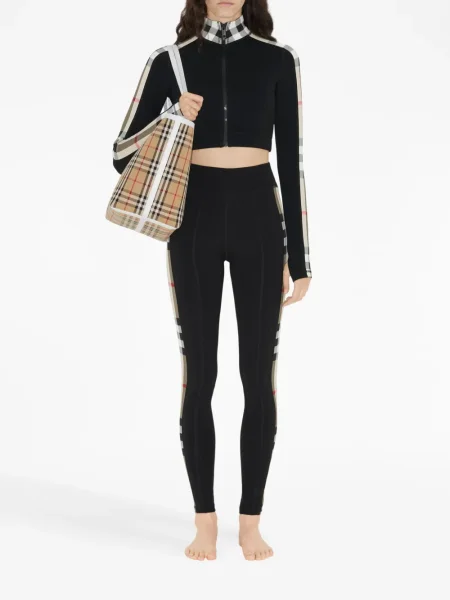 Tajice Burberry karirane od jersey crna