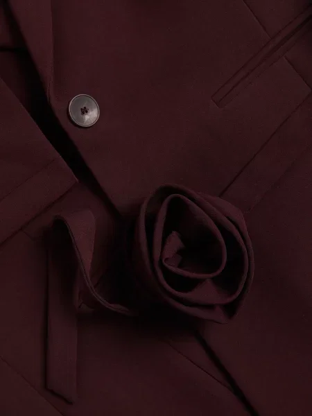 Reserved Блейзер з декоративною трояндою бордовий