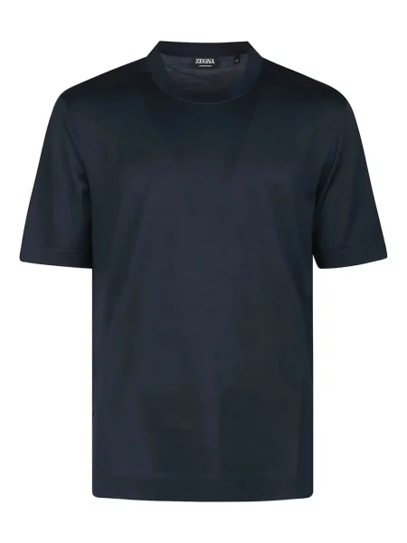 Tricou Zegna cu decolteu în U albastru
