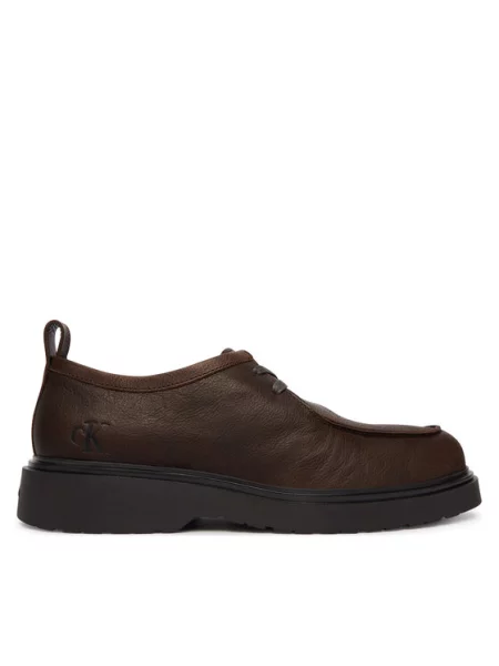 Calvin Klein Półbuty Combat Apron Laceup Tu Lth ciemny brązowy
