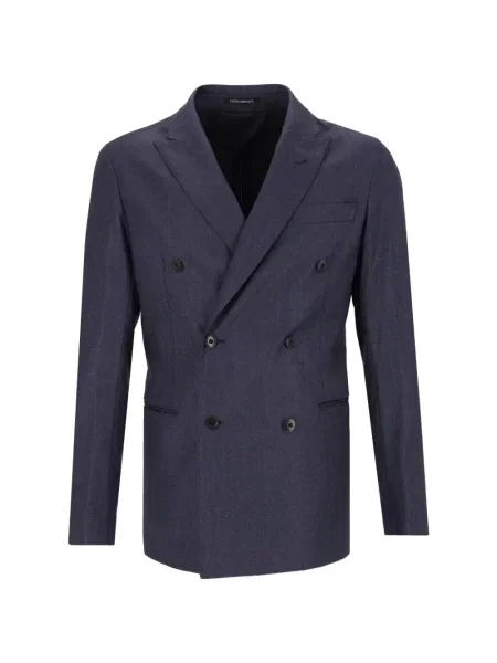 Costum Emporio Armani cu două rânduri de nasturi albastru