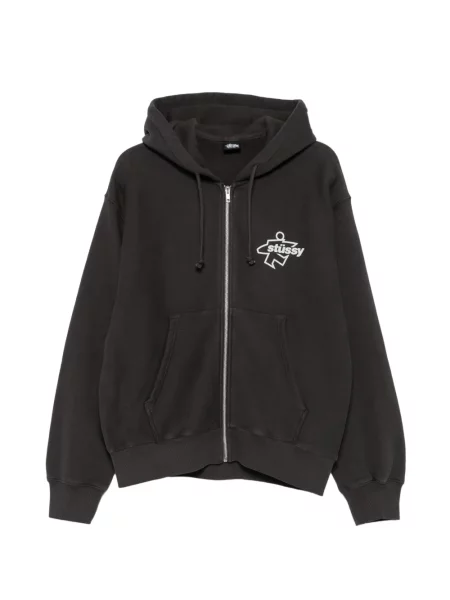 Hanorac cu glugă Stüssy cu imagine gri