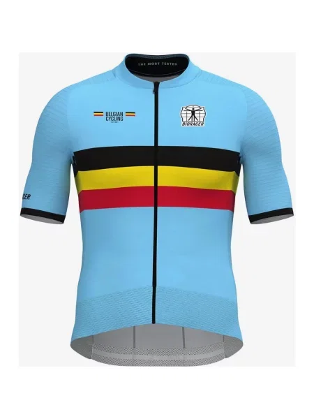 Koszulka rowerowa Bioracer Belgium Epic wielokolorowa XS niebieska