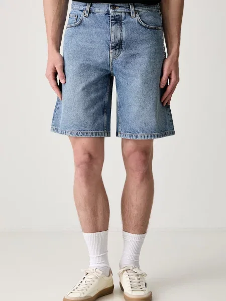 Off-White Half Arrow pantaloni scurți din denim pentru bărbați alb