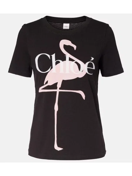Tricou Chloé din jerseu negru