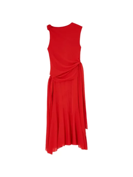 Rochie midi Ganni fără mâneci până la genunchi de costum roșu