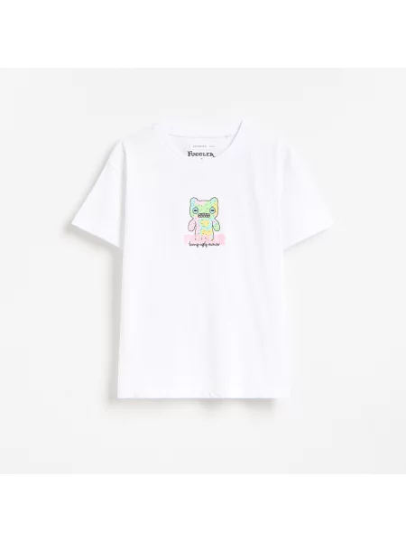 Reserved Fuggler mintás póló krémszínű