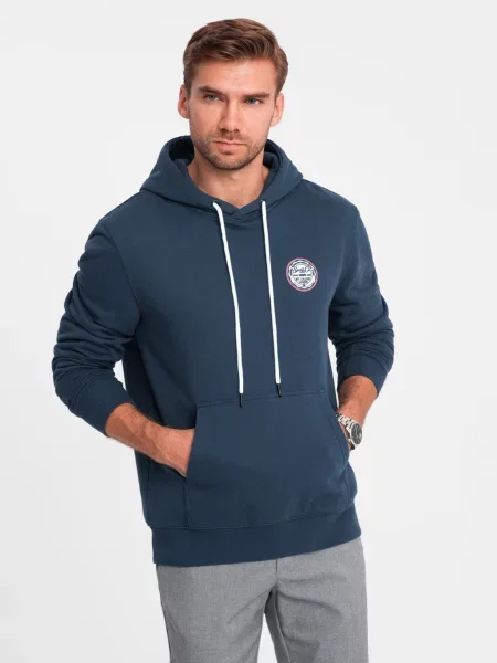 Mikina s kapucňou Ombre Clothing modrá