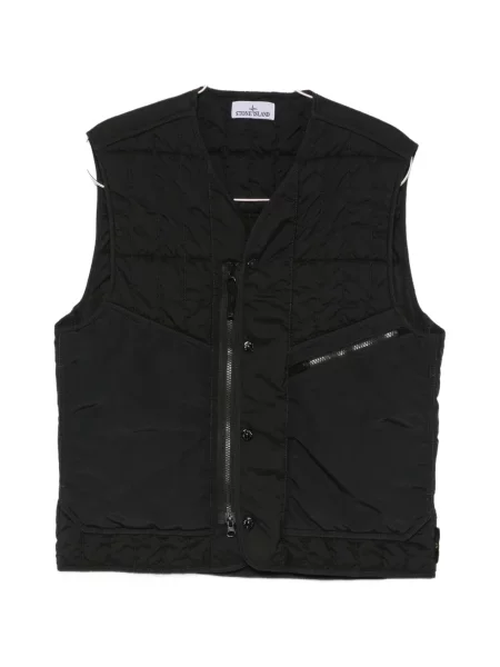 Matlasat vestă Stone Island cu strasuri negru
