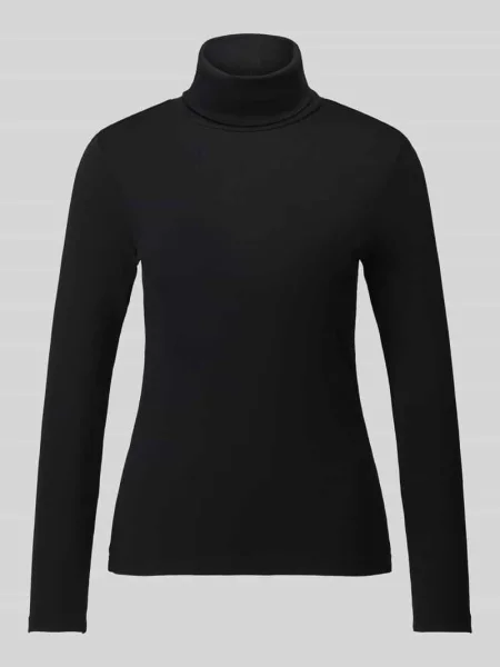 Bluzka z długim rękawem o kroju regular fit z czystej bawełny S.oliver Red Label czarna