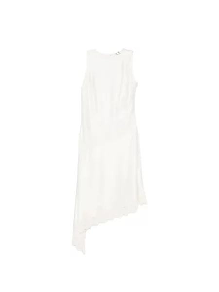Rochie midi Sandro asimetrică din dantelă