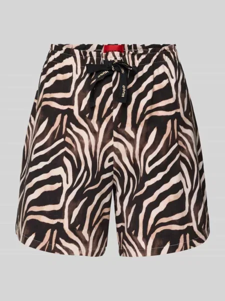 Szorty od piżamy w kroju regular fit z mieszanki modalu z domieszką bawełny Hugo beżowe