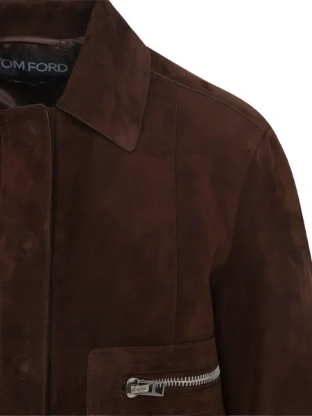 Geacă Tom Ford din piele de căprioară maro