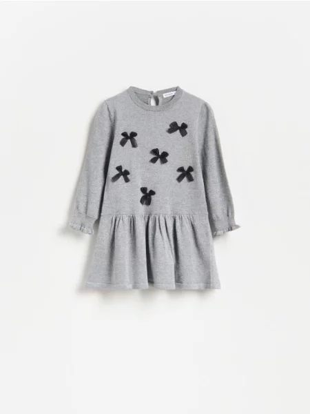 Reserved Rochie cu fir metalizat gri-închis gri