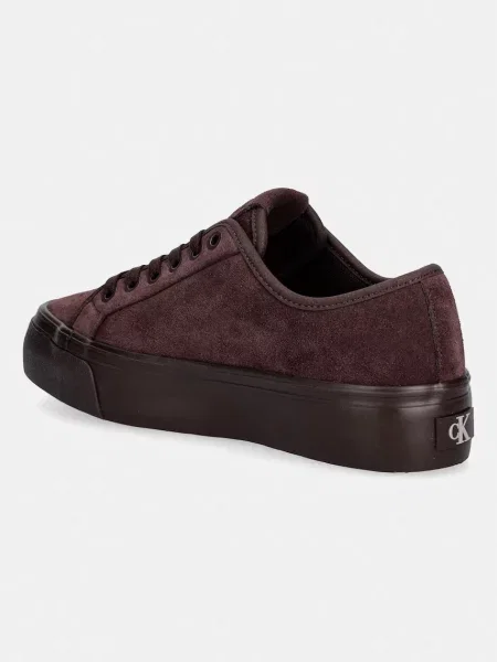 Teniszcipő Calvin Klein Vulc Flatf Laceup Suede Bordó barna