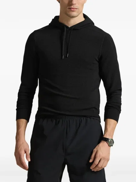Πλεκτό hoodie Rlx Ralph Lauren μαύρο