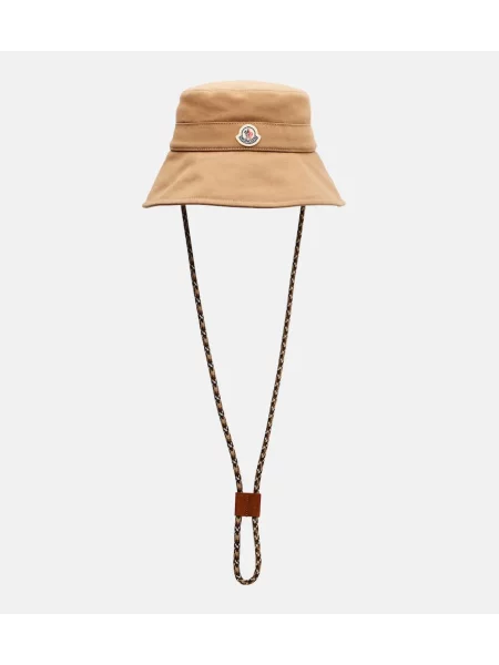 Platno šešir Moncler s autogramom smeđa