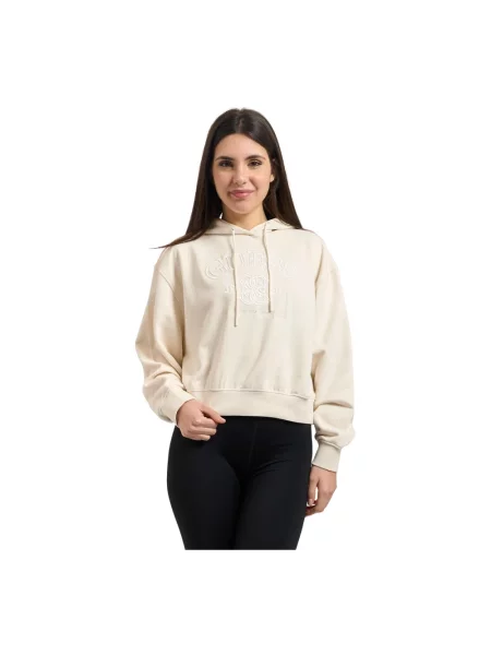 Bluza z kapturem Guess z kapturem beżowa