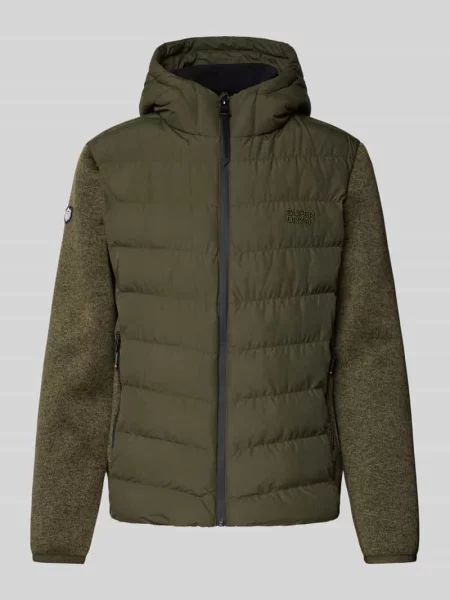 Pikowana kurtka z kapturem i zapinanymi na błyskawiczny Superdry