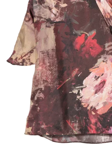 Bluză Antonio Marras cu model floral cu imagine drapată roșu