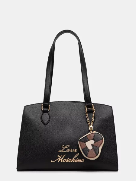 Love Moschino geantă shopper pentru femei cu imitație de piele negru