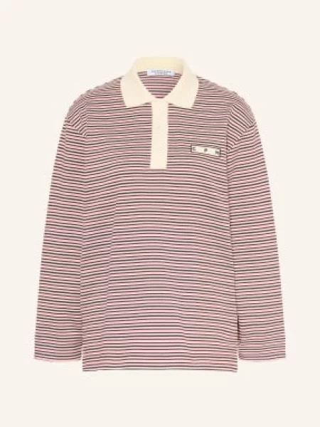 Copenhagen Studios Jerseyové Polo Tričko růžová / krémová / tmavě fialová bílé