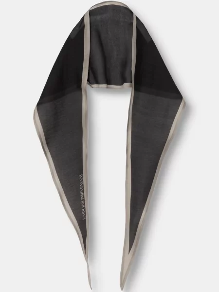 Fular Emporio Armani de mătase negru