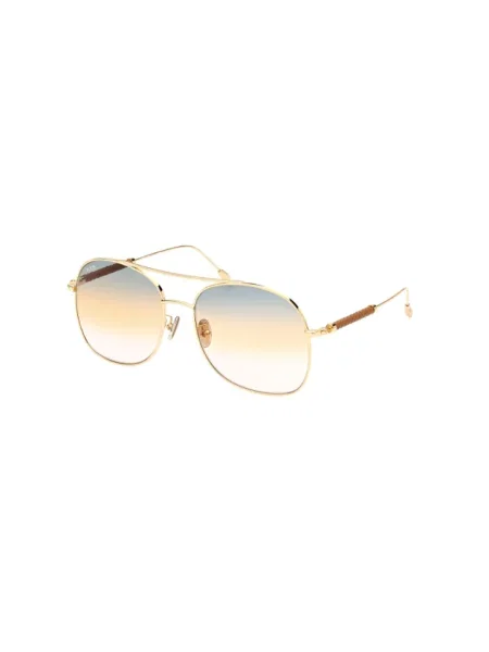 Okulary przeciwsłoneczne Tod's skórzane żółte