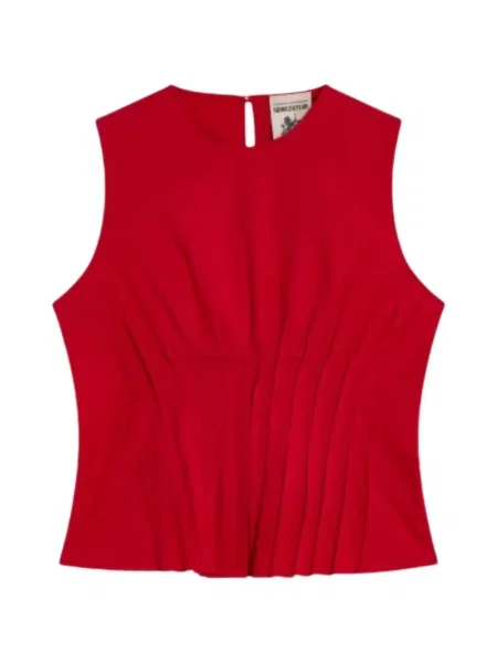 Top Semicouture plisowany czerwony