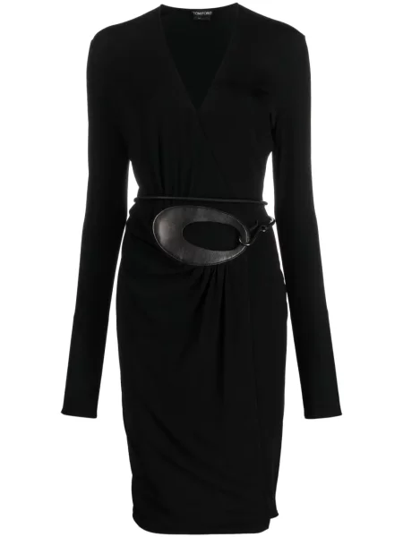 Rochie Tom Ford cu decolteu în V de costum negru
