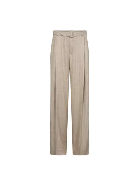 Mos Mosh spodnie proste high waist beżowy