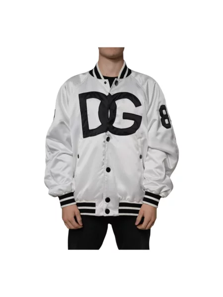Kurtka bomber Dolce And Gabbana z logo biały