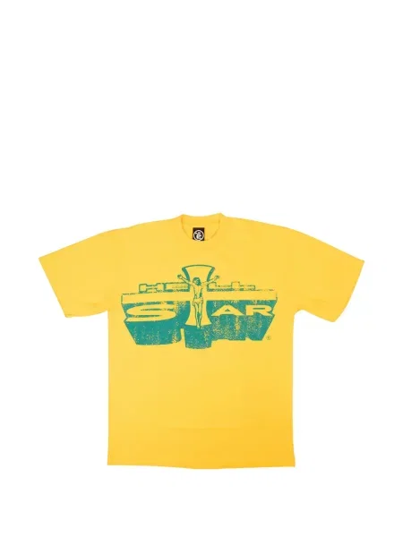 Tričko Hellstar s potiskem s kulatým výstřihem žluté