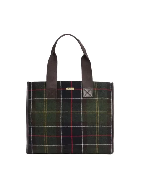 Barbour torebka z wełną zielona
