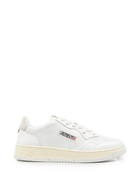 Sneakerși Autry din piele de căprioară alb