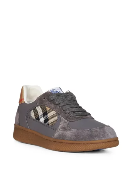 Bőr kockás sneaker Burberry szürke