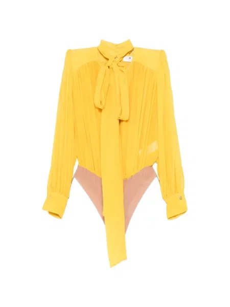 Body Elisabetta Franchi plisat galben