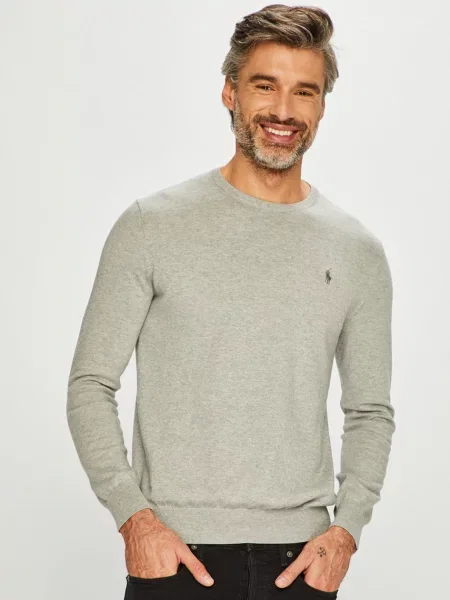 Spodní díl plavek Polo Ralph Lauren s výstřihem ve tvaru U šedý