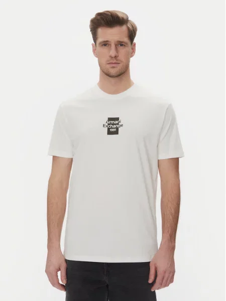Armani Exchange Koszulki Mężczyzna M Koszulka z Logo biały