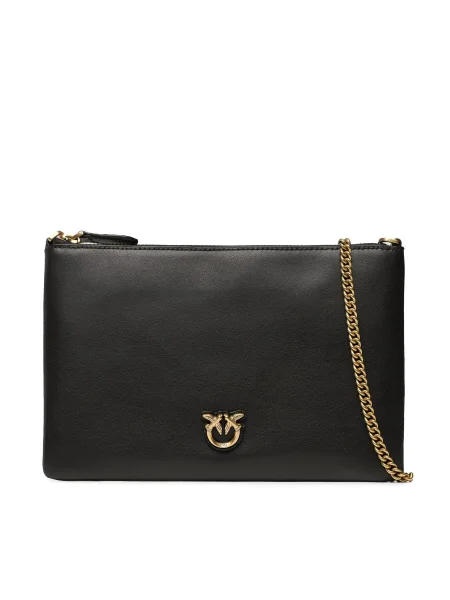 Класическа кожена чанта Pinko черно