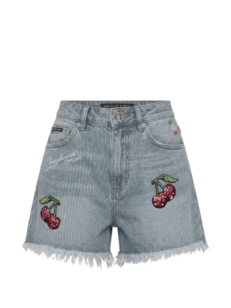 Cu centură pantaloni scurți Philipp Plein albastru