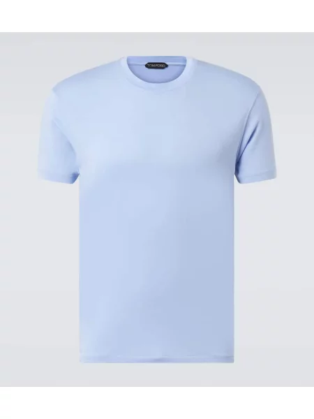 Tricou Tom Ford din jerseu albastru
