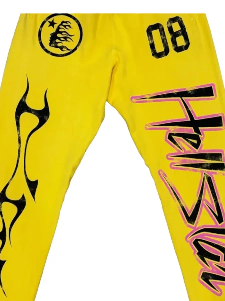 Pantaloni Hellstar cu imagine alergare galben