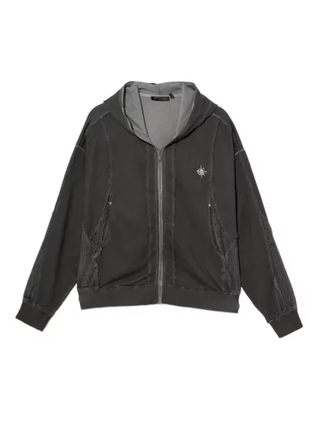 Суичър с качулка Five Cm от рипсено кадифе сиво