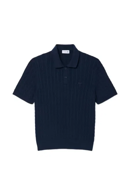 Tricou polo Lacoste tricotate albastru