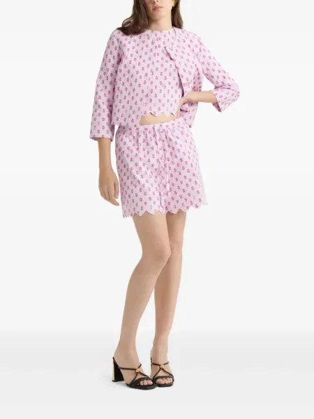 Geacă Patou cu model floral cu imagine roz